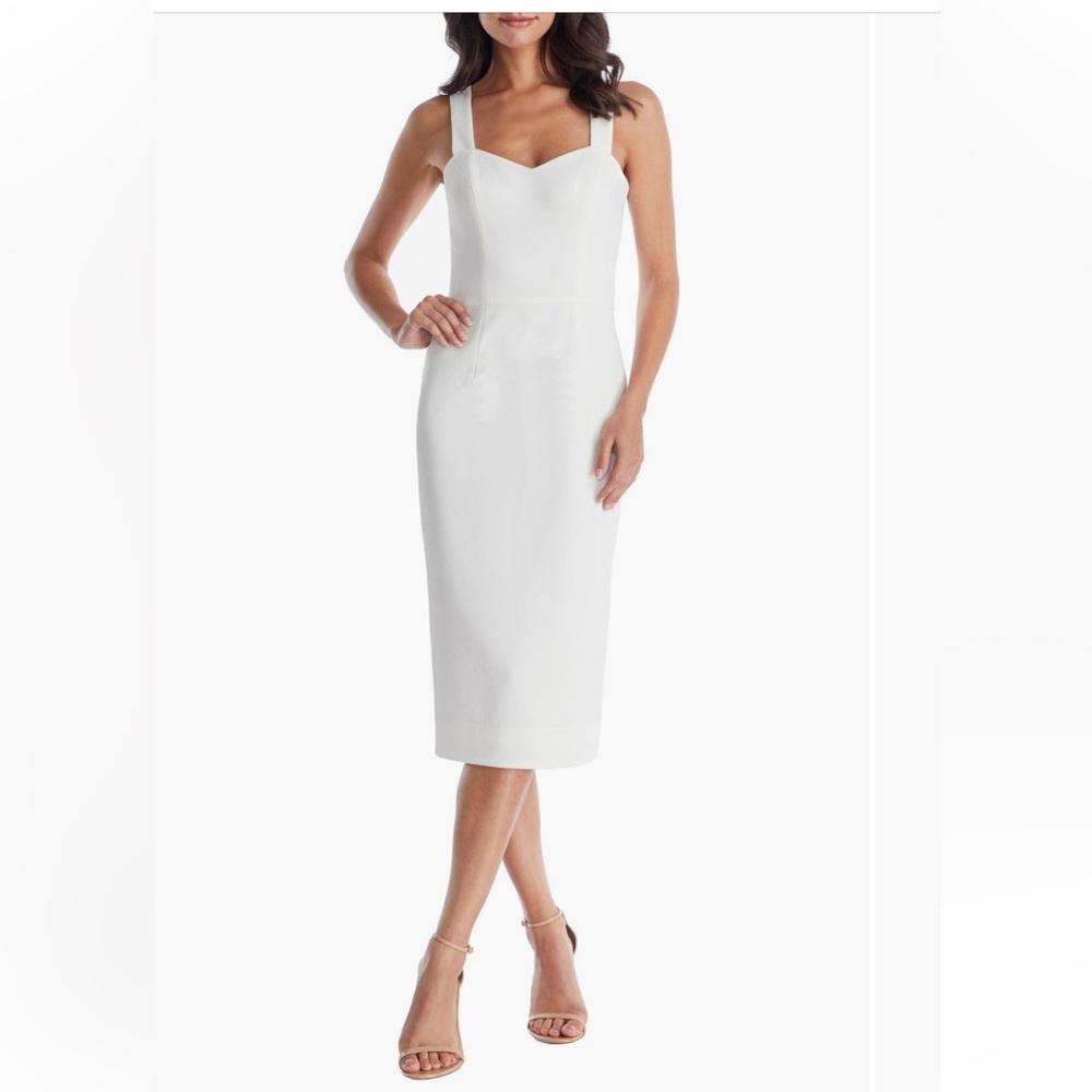 Dress The Population Nicole White Midi Dress Size Small